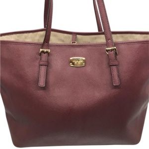 Michael Kors Red Large Saffiano Shoulder Bag